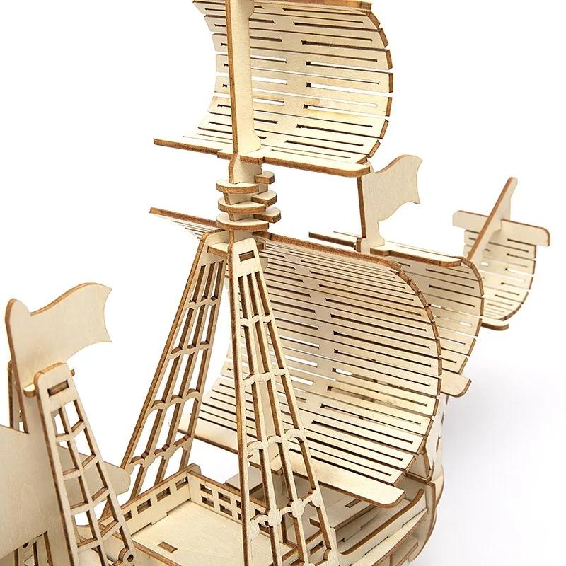 1шт 3D парусник деревянная головоломка сборка модель головоломка DIY деревянные поделки 3D головоломка подарки настольное украшение