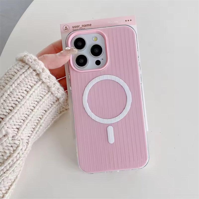 3D ультратонкий чехол для магнитной беспроводной зарядки Coque для iPhone 11 12 13 14 15 16 Pro Max защитная задняя крышка