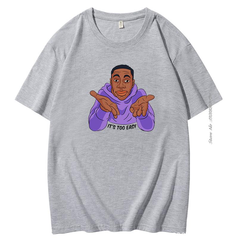 Its Too Easy Khaby Lame Tshirt Funn Cartoon Graphic Tops Women Men Fashion Streetwear Aesthetic Unique Hipster Tee Mens Clothes