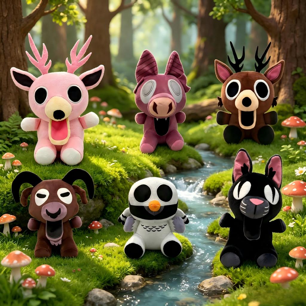 22CM Cute 99 Nights In The Forest Soft Stuffed Plush Dolls Mini Cartoon Animal Deer Pig Goat Owl Cat Children Gifts Decor
