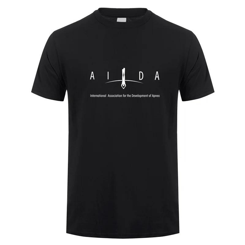 AIDA International Футболка Мужские Топы Хлопок Короткий Рукав Фридайвинг Мужская Футболка Футболка LH-272