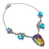 Natural Rainbow Solar Quartz, Mystic 925 Sterling Silver Necklace 18" a5B13
