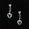 Настоящее серебро 925 пробы, натуральный изумруд, серьги-капли, женские серьги Aros Mujer Oreja, сердце, изумруд, драгоценный камень, Orecchini, ювелирные серьги