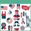 Набор фотобутафории ко Дню независимости США с 20 бумажными украшениями для вечеринки для торжеств