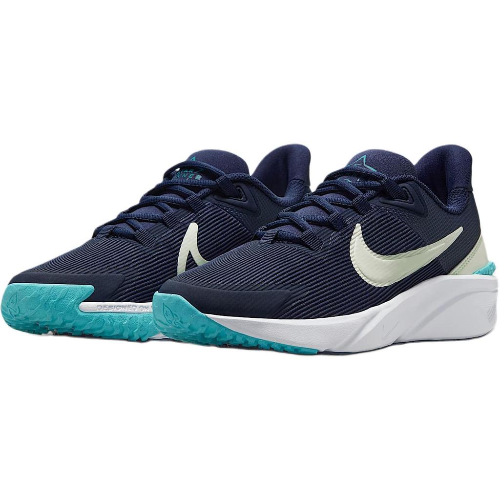 Nike Star Runner 4 GS Midnight Navy Volt Tint Kids Sneakers Blue Dusty-Cactus White DX7615-409