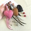 Leather Lovely Heart Key Chain Hanging Handmade Heart Keychain  Jewelry Accessories