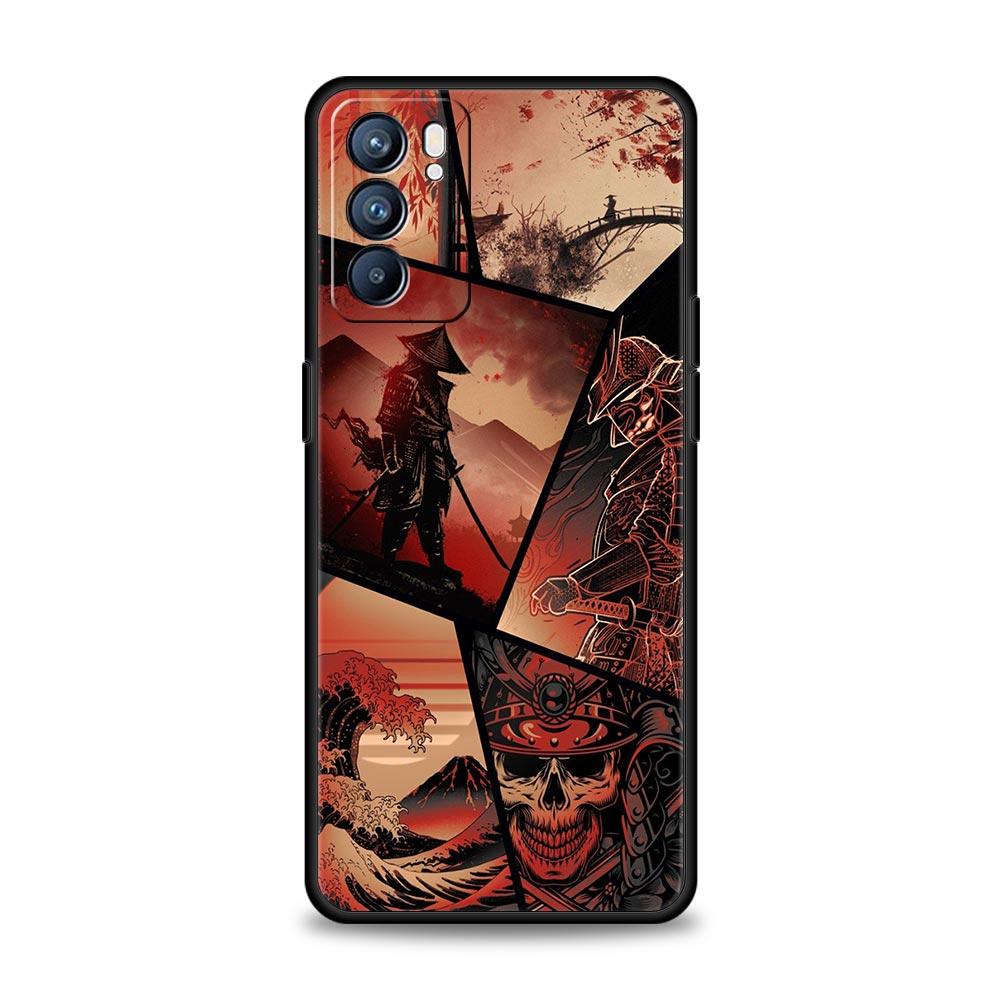 Чехол-маска Самурая Ханья Призрак для Oppo Reno13 Reno12 Reno11 F Reno10 Pro A54 5G Find X5 A53 A52 A9 A17 4G A79 A80 A98