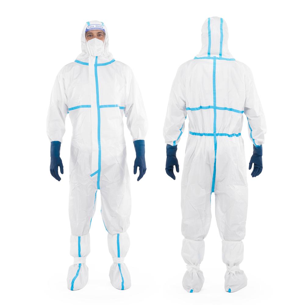 Anti-Chemical Protective Suit White Sc8700 Cat Iii Type 4 5 6