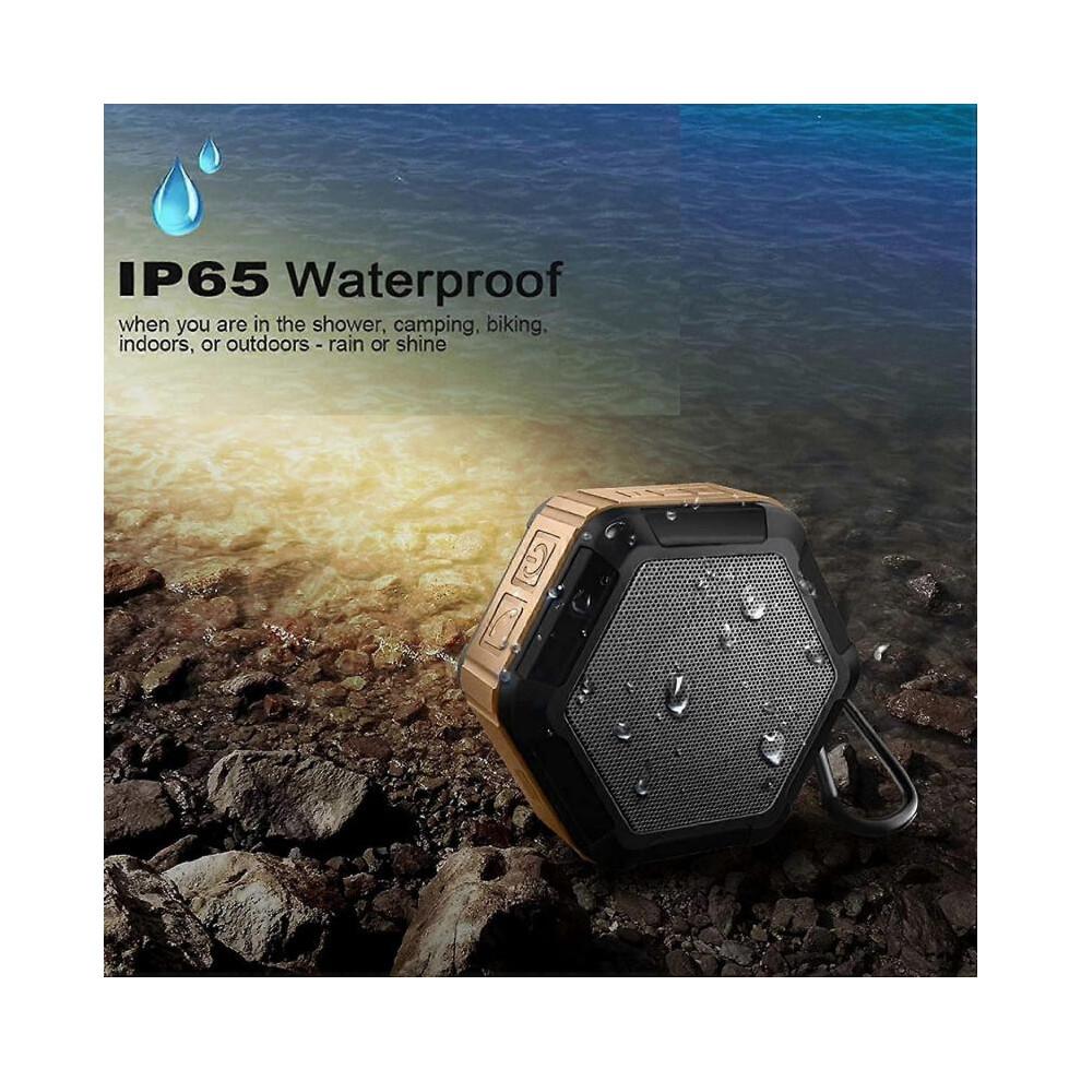 Portable Mini Speaker -Bluetooth Shower Speaker with Hook-Waterproof Bluetooth Speaker 12H Playtime for Beach, Pool, Home, Party,Orange