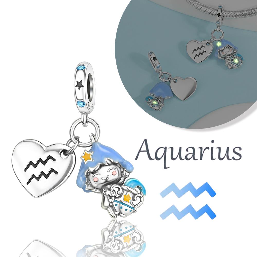Прекрасный Медный Овен Лев 12 Созвездий Зодиака Коллекции Шарм Подходит Оригинальным Браслетам Женский DIY Изысканные Ювелирные Изделия