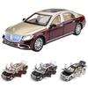 1/24 Модель игрушечного автомобиля Maybach AMG S600, Литой металлический миниатюрный, Инерционный, Со звуком и светом, Коллекционный, Свободный ход, Подарок для мальчика