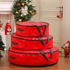 Christmas Round Storage Bag Large Capacity Zipper Closure Dustproof Multi Purpose Organizer Pouch For Gift Wrapping Travel Home Organization