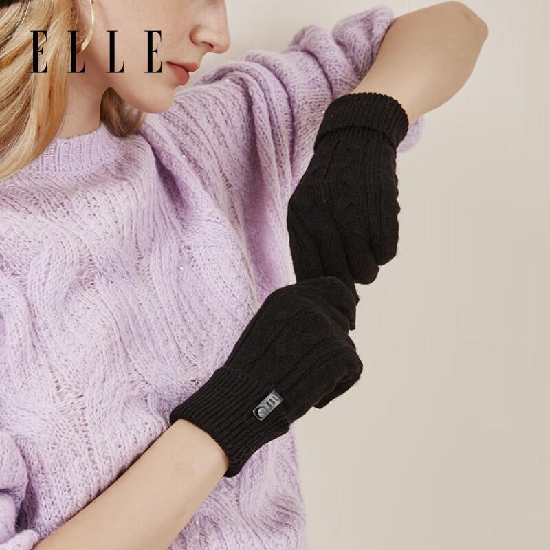 Женские зимние перчатки ELLE из 100% ягнячьей шерсти с сенсорным экраном
