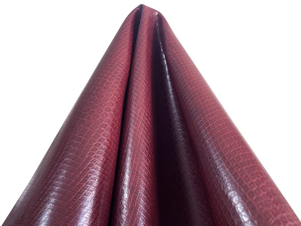 Snakeskin Synthetic Leather Fabric Wine 118 X 44 Cm [Basic Snake, Red]