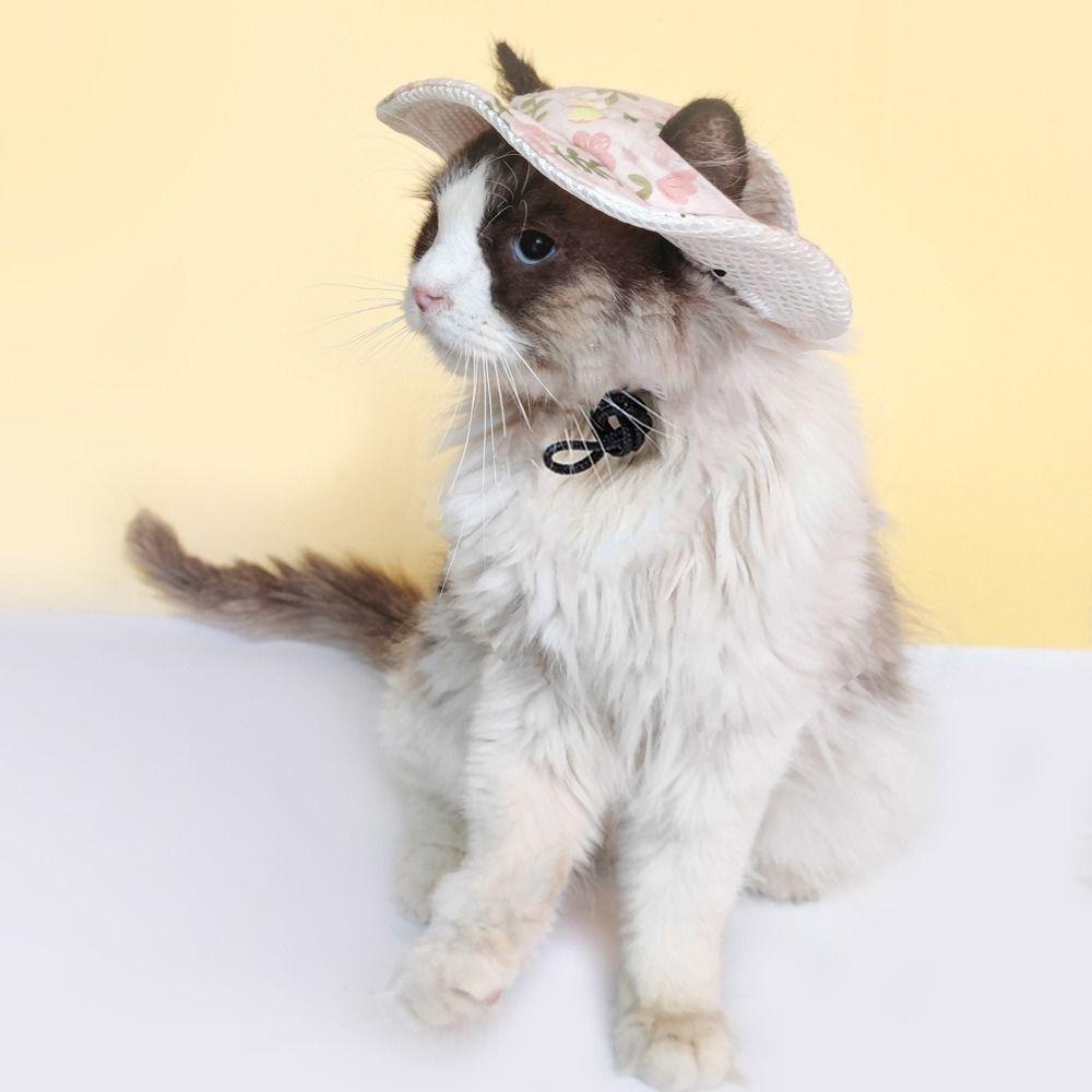 Breathable Dog Sunshade Hats Adjustable Pet Sun Hat Fashion Dog Fisherman Hat for Cats Dogs
