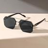 Men's Semi-Rimless Aviator Sunglasses - UV Protection, Stylish European & American Design