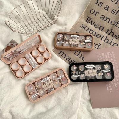 Милый мультяшный футляр для хранения контактных линз с зеркалом, портативный контейнер для контактных линз для путешествий, органайзер для улицы