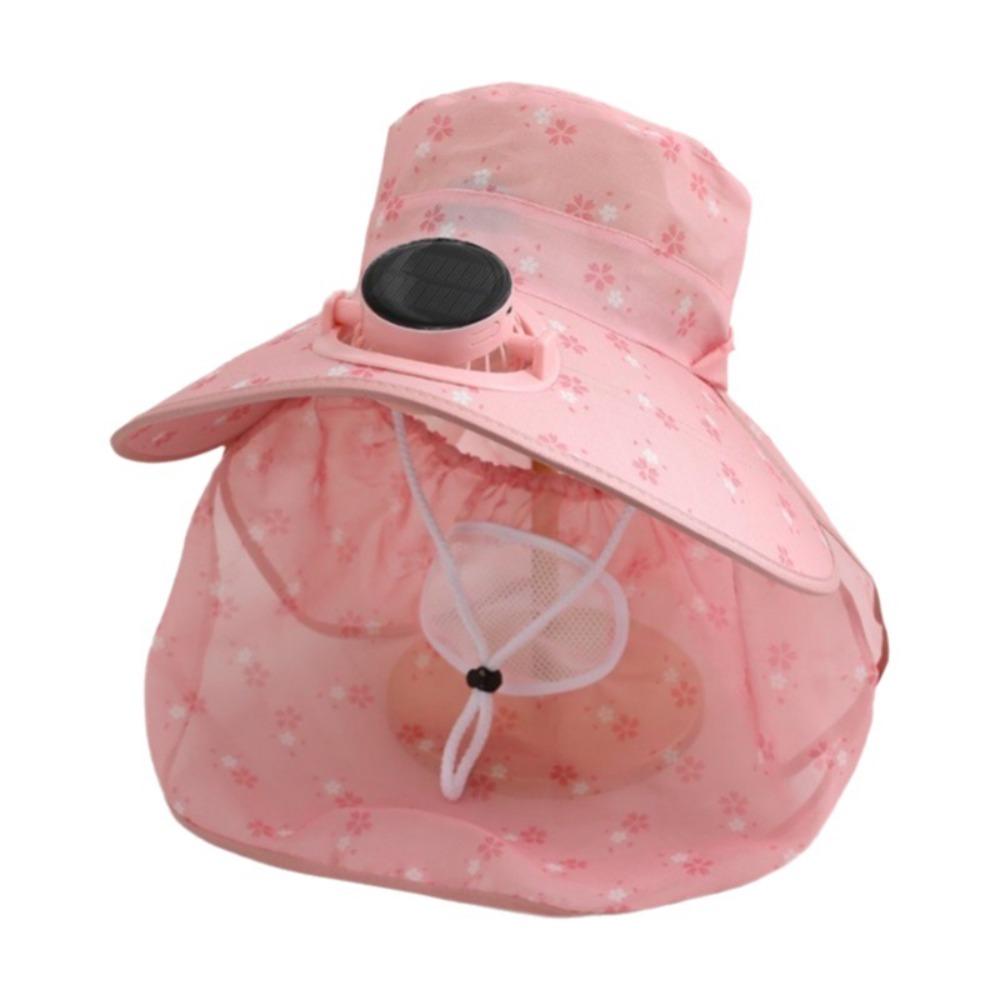 USB Charging Solar Fan Cap Anti-UV Cooling Fan Hat Women Sun Hat Fisherman Hat Summer Season