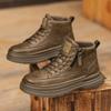 2024 зимние высокие бархатные ботинки Мартин для мужчин, новые трендовые невонючие ботинки, осенне-зимние британские рабочие ботинки