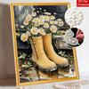 DIY Pearl and Diamond Painting Kit for Adults and Beginners Daisy Boots Sparkling Craft Art. Home Wall Decor and Handmade Gifts