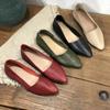 Handmade Real Leather Shoes Pointed Flat Casual Cowhide Shoes for Women