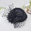 Black Pearl Feather Flower Hair Clip Hat Artificial Feather Mesh Pillbox For Women Elegant Formal Hat Jewelry Accessories