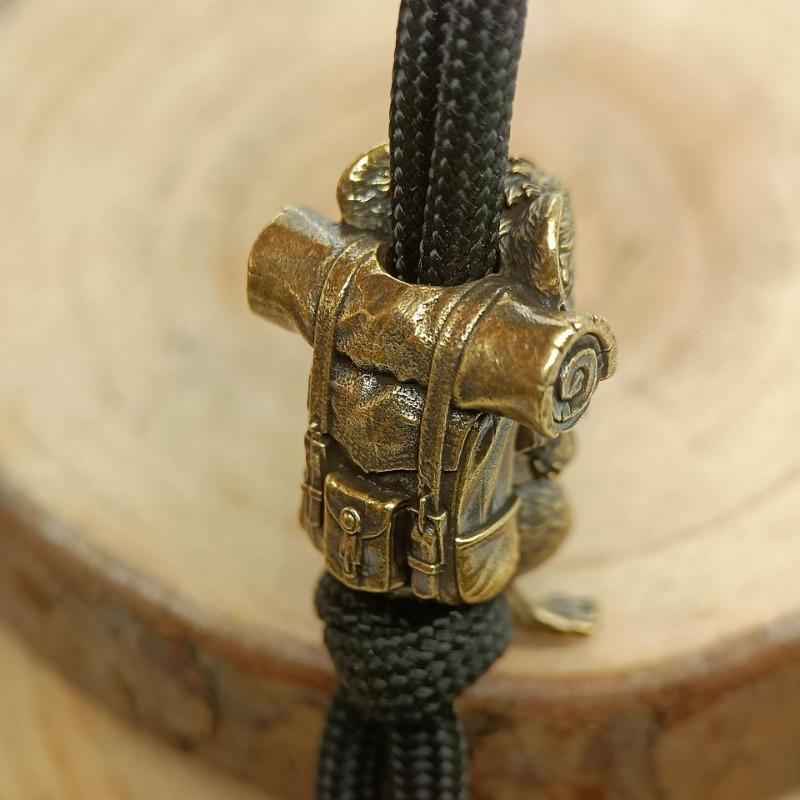 Крыса Путешественник Латунные Бусины для Ножа Животное Мышь EDC DIY Паракорд Плетеные Браслеты Темляк Брелок Подвески Аксессуары Инструмент для улицы Подвески