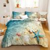 Starfish Conch Ocean Three-piece Quilt Cover 3D Digital Printing Bedding Set Bed Cover