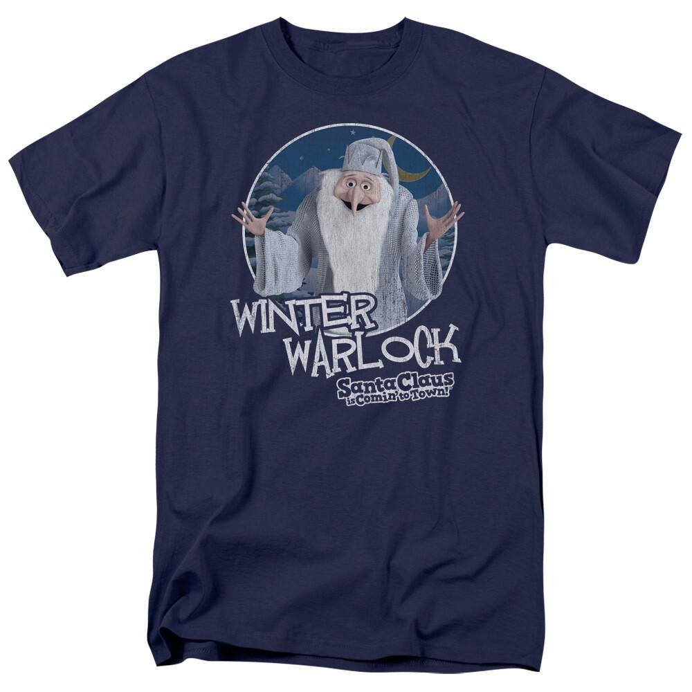 Santa Claus Is Comin To Town Winter Warlock T Shirt Mens Licensed Movie Navy
