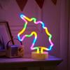 Unicorn Shaped Neon Signs W Base,LED Light,Atmosphere Lighting for Wall,Night Lamp for Birthday,Party,E-sports Room,Decoration