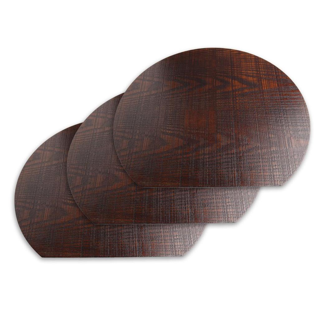Wooden Half Moon 2 Shaku Set of 36 X 32 X Current Model J-kitchens Placemats, Pattern, (1.5 Ft) Lacquer, 3, 0.5cm,
