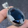 Голубой топаз драгоценный камень ручной работы серебро 925 пробы подарок ювелирное изделие кулон 2,25" P3g00