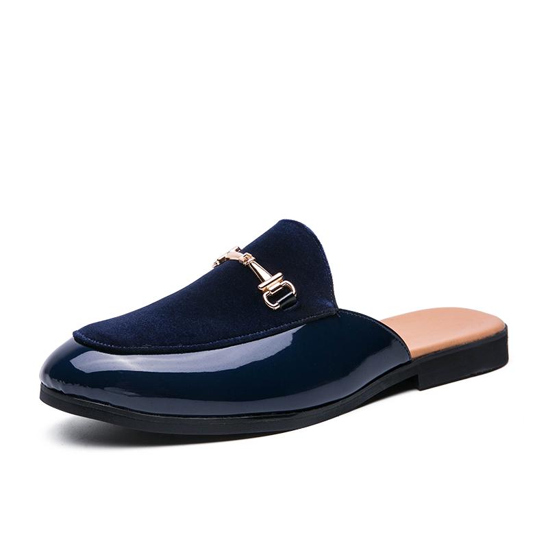 Модные тенденции Летние получешки Открытый рот Смеющийся Кожаные повседневные туфли Лоферы Тапочки Мужские шлепанцы Плоские сандалии парикмахера