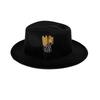 Black Fedora Hat for Men Women Party Hat with Feather Cosplay Costume Flat Top Hat Hippies Cap Stage Performances Props