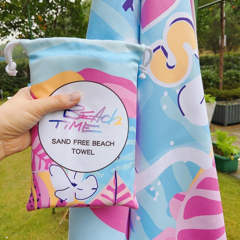 2025 Пляжное полотенце на шнурке и быстросохнущая сумка для банного полотенца