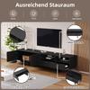 ТВ-тумба, 2 отделения 2 ящика Открытая полка, Современная низкая тумба для ТВ 90 дюймов, Богемский ТВ-стенка Сервант Гостиная и столовая, Черный