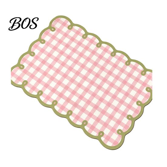 Quick-drying Kitchen Mat Diatomite Plaid Placemat with Wavy Edge, Heat Resistant Non-slip Table Mat, Absorbent Quick Drying for Counter Countertop