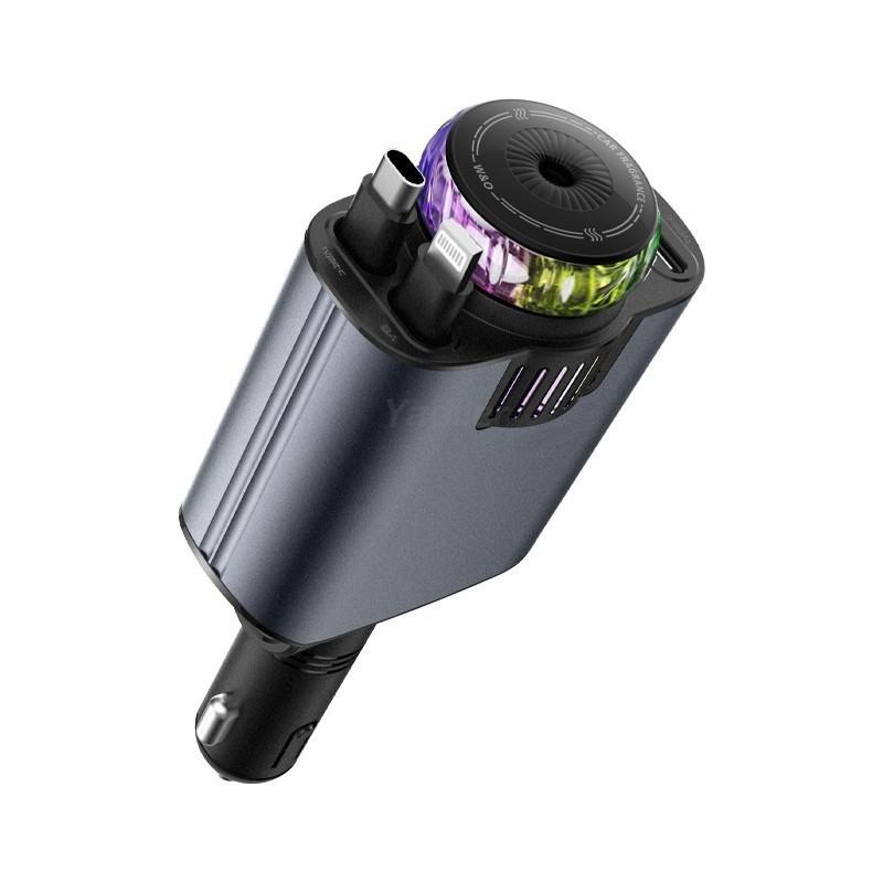 Автомобильный проектор звездного неба с быстрым зарядным устройством PD 45 Вт, выдвижным кабелем 80 см и эфирными маслами