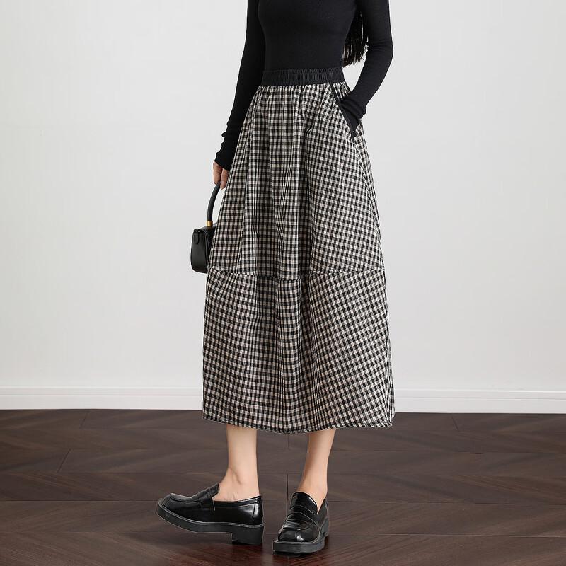 Женская полосатая юбка-миди с рукавами-фонариками Demana