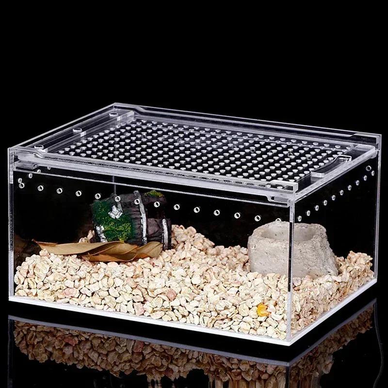 Transparent Acrylic Reptile Breeding Box for Spiders Lizards Amphibians Leakproof Pet Habitat Arboreal Wolf Spider Enclosure