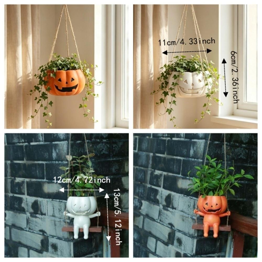Succulents Halloween Flower Pot Creative Swing Pumpkin Plant Basket Apartment Decor