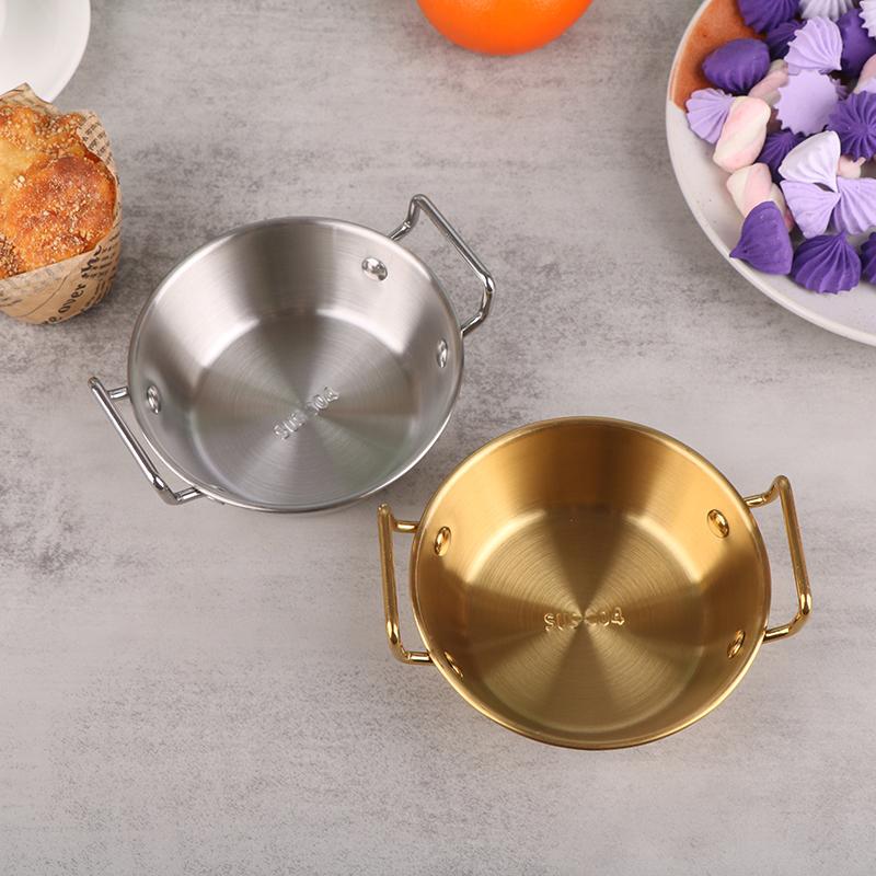 1 шт., кухонная чаша в корейском стиле, прочная миска для рисового вина из нержавеющей стали, бытовые тарелки для закусок с двойными ушками для кухни