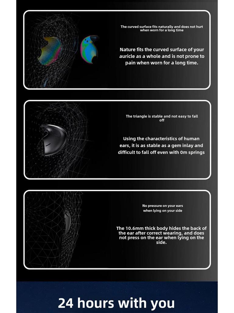 Bluetooth-гарнитура MD528: TWS Dual-Ear Удобная накладная гарнитура для сна, длительное время работы от аккумулятора.