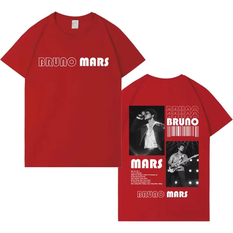 2026 Singer Bruno Mars Tshirt Men Women Pop Casual Short Sleeve TShirt Men Aesthetic High Quality Gothic Crewneck Top Fans Gift