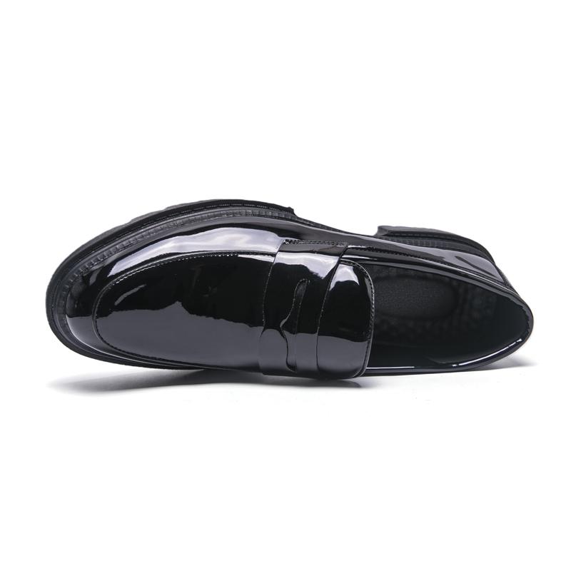 Мужские лоферы Черные Белые Платформа Лифт Кожаная обувь Толстая подошва Формальные Деловые Свадебное платье Выпускной обувь Большой размер