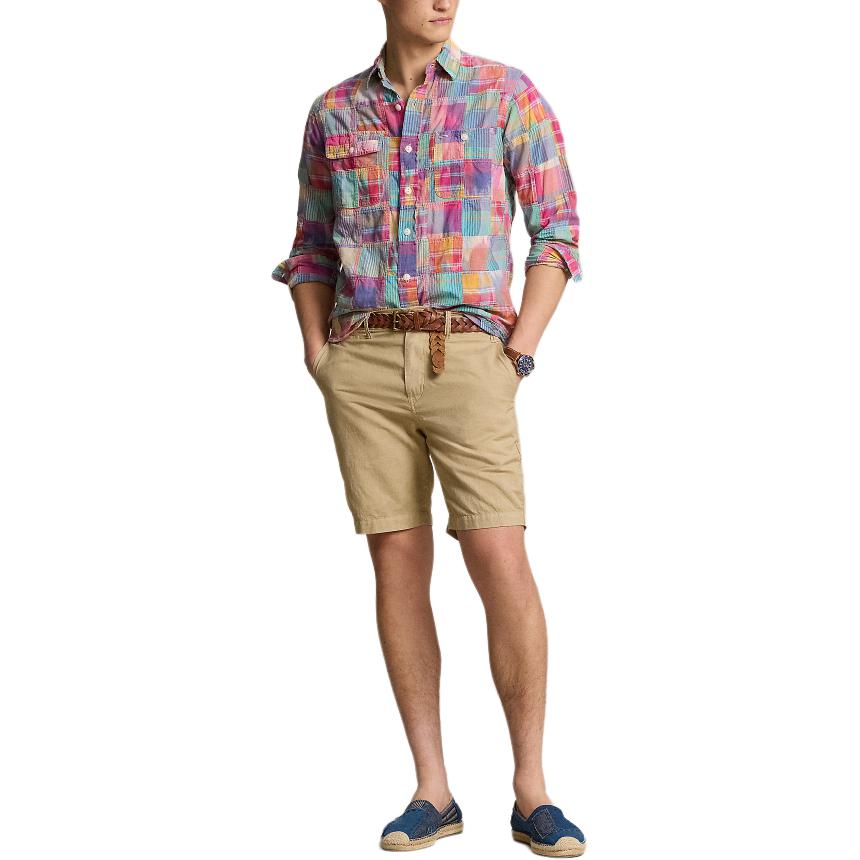 Polo Ralph Lauren cotton-linen blend chino shorts MNPOSHO14G20452-250