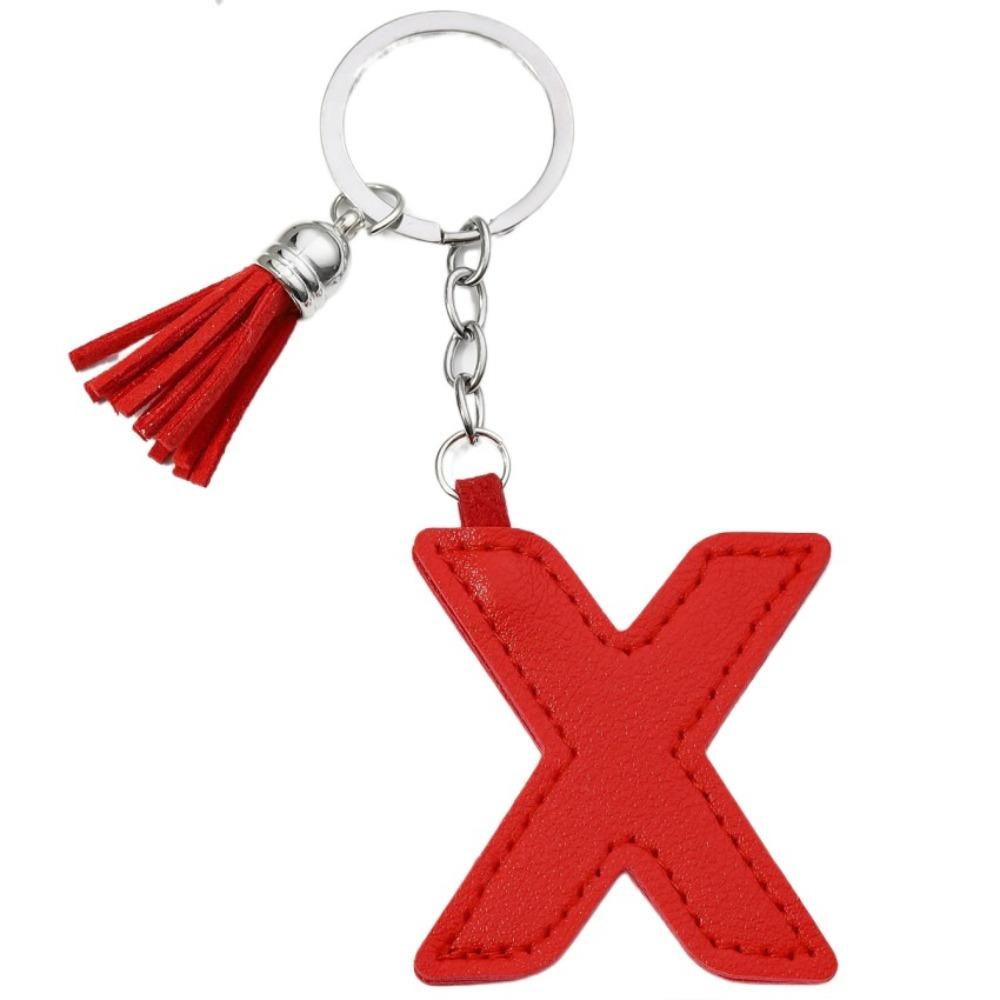 Брелок для ключей с алфавитом, пряжка для ключей от автомобиля, органайзер для ключей, деловой держатель для ключей из искусственной кожи, 26 букв, брелок в подарок