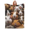 Guinea Pig Blanket Hamster Animal Throw Blankets Plush Cozy Flannel Ultra Soft Fuzzy Funny Party Blanket Gifts for Girls Women