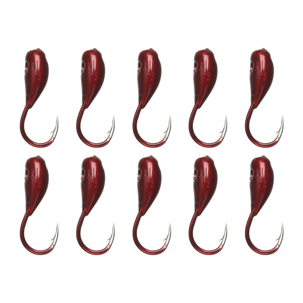 1/10/20Pcs Lifelike Lead Overturned Fishing Hooks Fishing Tackle Lure Bait Red Worm