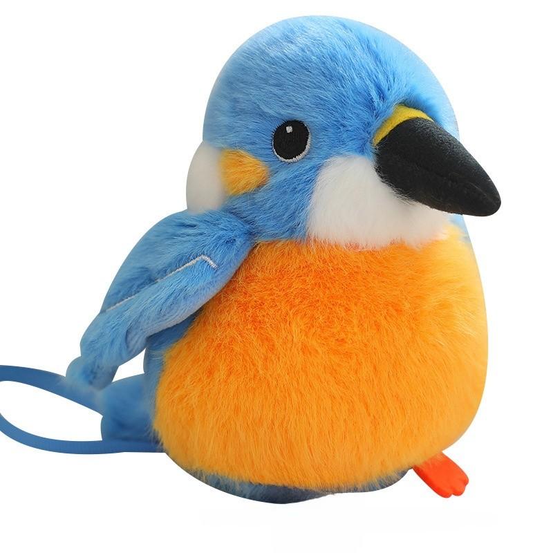 Crow Kingfisher Parrot Cute Bird Plush Toy Magnet Shoulder Play Home Decor Doll